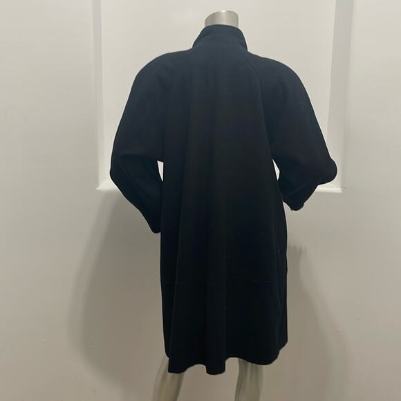PORTRAIT Mid Length Vintage Wool Coat Black Size 10 - Picture 13 of 14